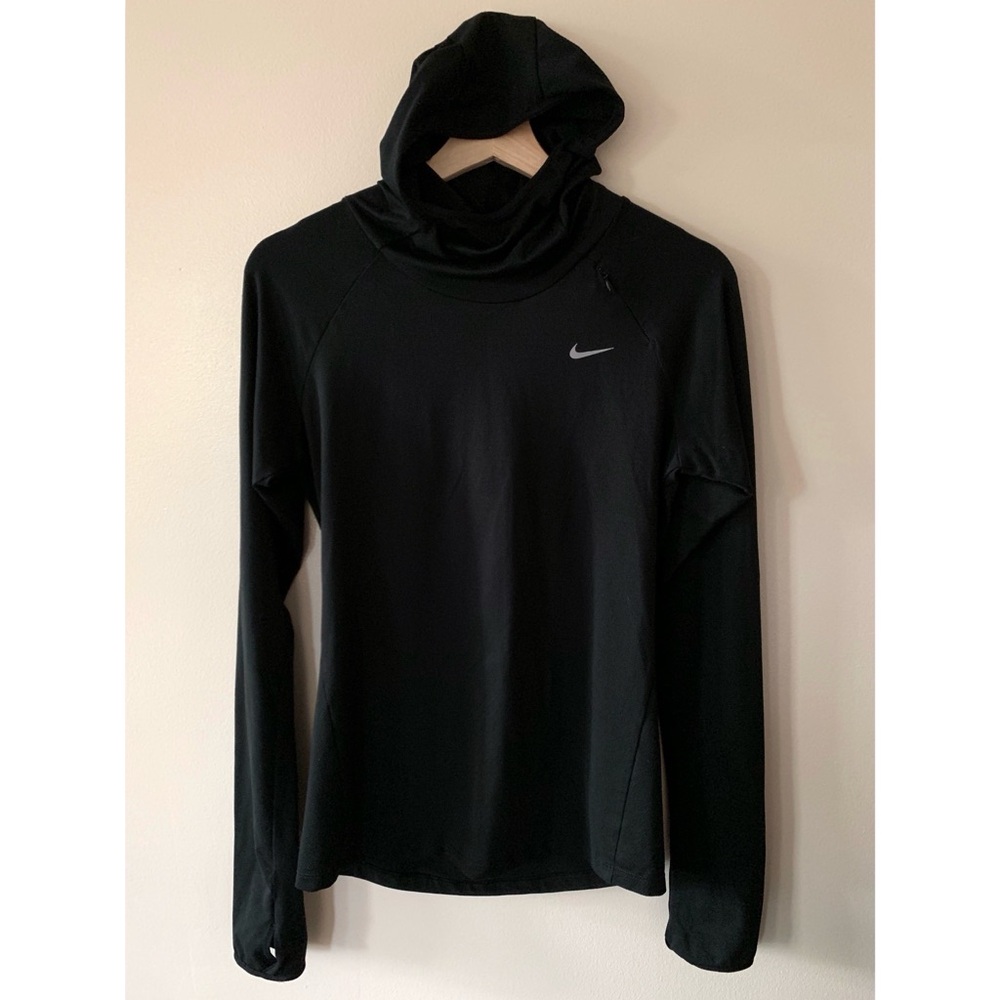 Nike • XS • Long Sleeve Dri Fit Running Hoodie High Neck Solid Black